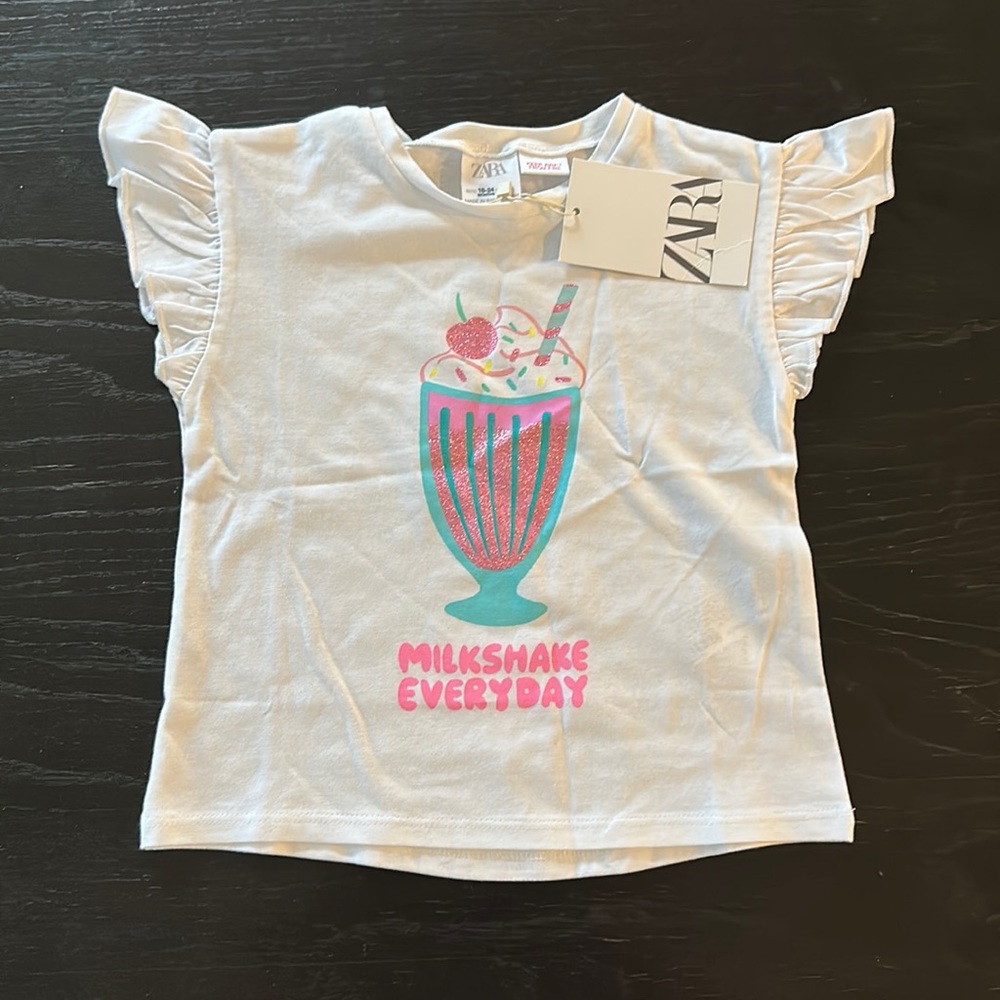 New with tags Zara milkshake baby shirt